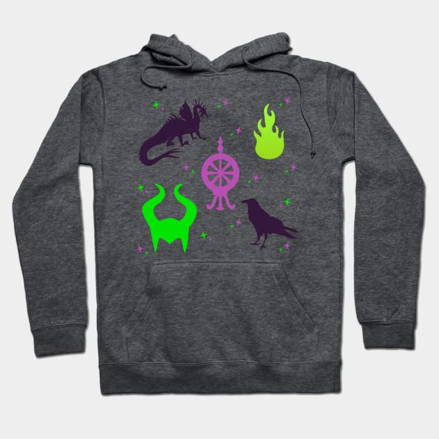 Maleficent Villain Pattern Hoodie by Mint-Rose